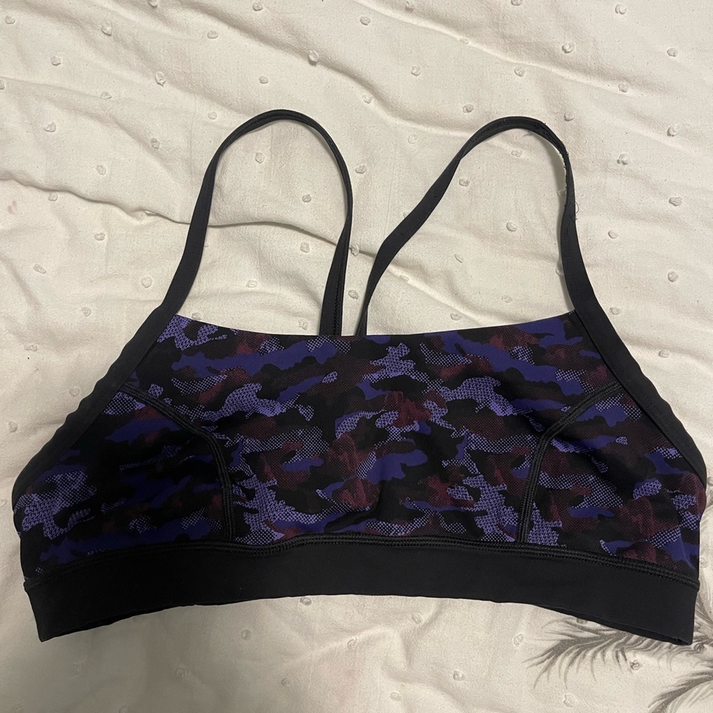 lululemon athletica Black & Purple Camouflage Sports Bra